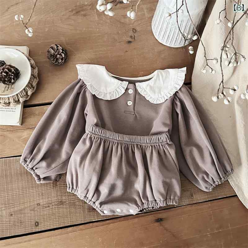 乳幼児服 女の子 女児 韓国風 春秋 長袖 スウェット トレーナー 前開き ショートパンツ 半ズボン 無地 上下セット 2点セット 快適な肌触り 綿混素材 3