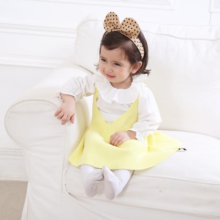 ワンピース ベビー 女の子 春夏 ニット キャミソールワンピース 韓国風 包芯糸素材 グレー ピンク イエ..