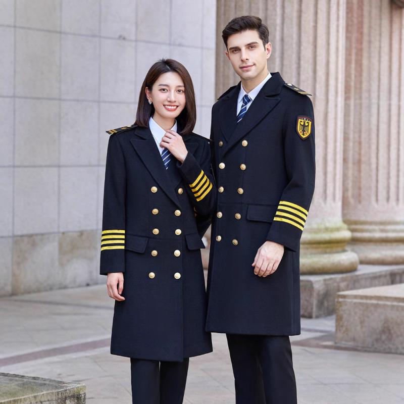 コート メンズ レディース 防寒 厚手 ロング丈 警備服 制服 ビル管理 コンシェルジュ 接客 接待 ホテル..