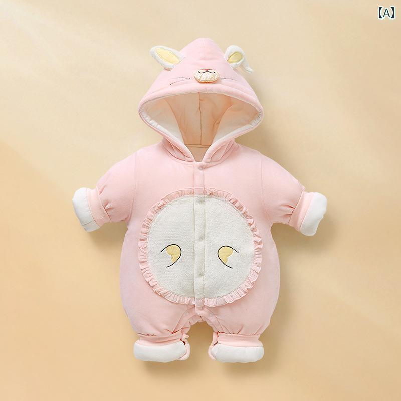 カバーオール ベビー 新生児 男の子 女の子 兼用 中綿入り 厚手 保温 あったか 秋...