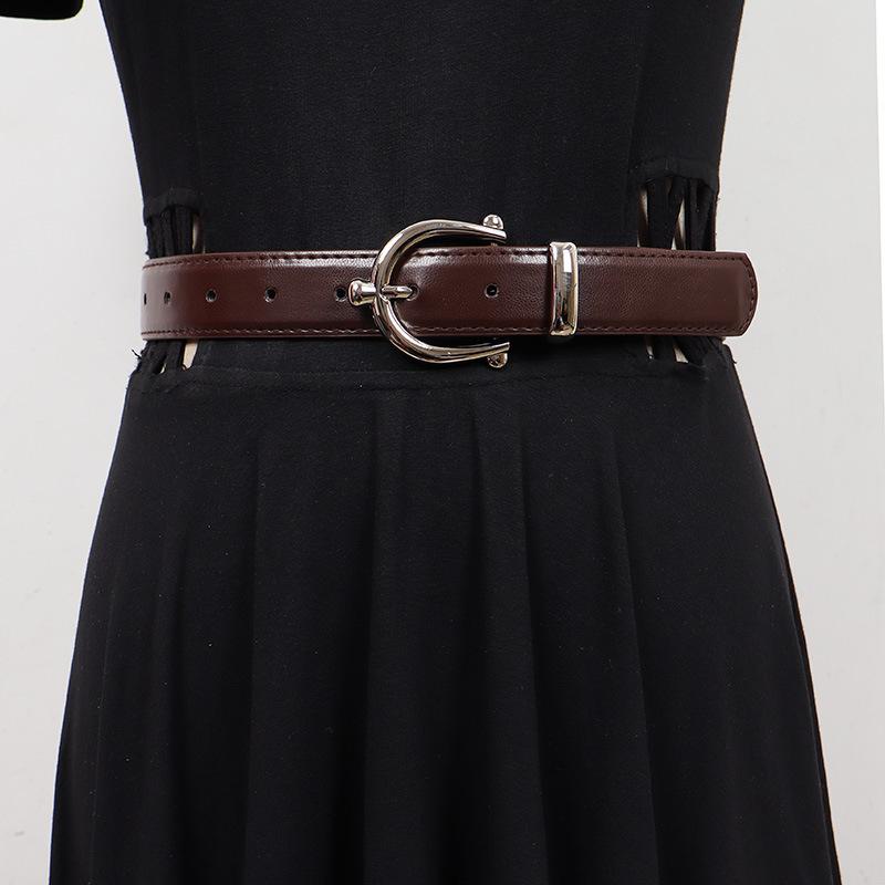 ベルト レディース 女性用 ピンバックル PUレザー シンプル 無地 合わせやすい 万能 韓国スタイル カジュアル 普段使い アクセント おしゃれ ファッション トレンド パンツ用