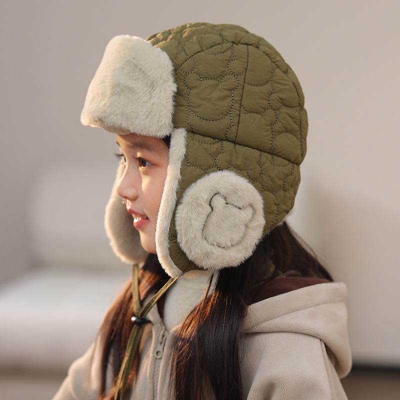 耳あて帽 キッズ 子供用 防寒 保温 耳保護 裏ボア フリース キャップ 綿素材 通気性 冬用 2-8歳 スキー..