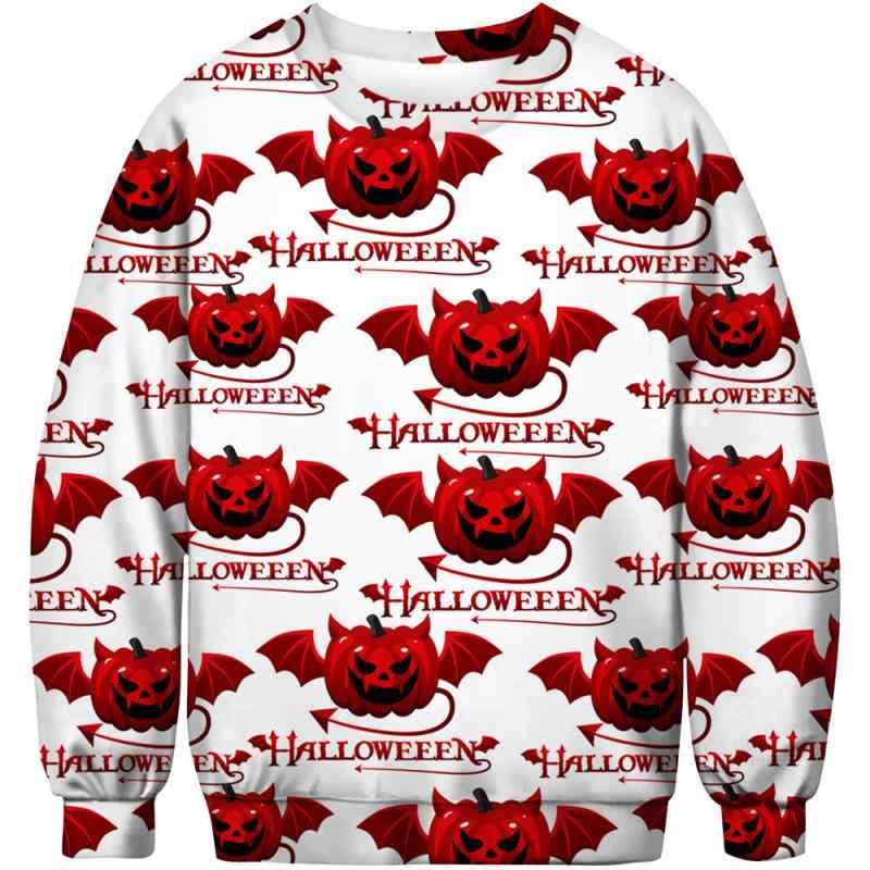 スウェット メンズ 秋冬 3Dデジタルプリント パンプキン モンスター おもしろ ハロウィン ゆったり クルーネック 長袖 ダンボールニット ポリエステル素材 カジュアル ルームウェア
