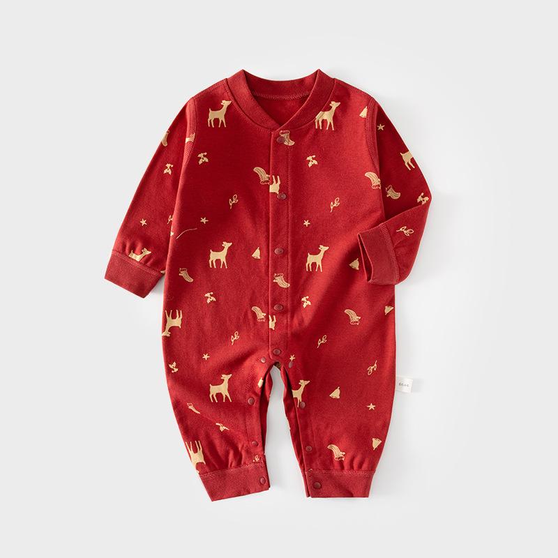 ロンパース ベビー 新生児 乳幼児 男の子 女の子 男女兼用 肌に優しい 無縫製 綿100% 前開き 長袖 春秋..