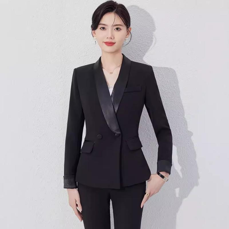 スーツ レディース 高級感 秋冬 おしゃれ 上品 ビジネス オフィス 通勤 フォーマル 長袖 パンツスーツ セットアップ ポリエステル