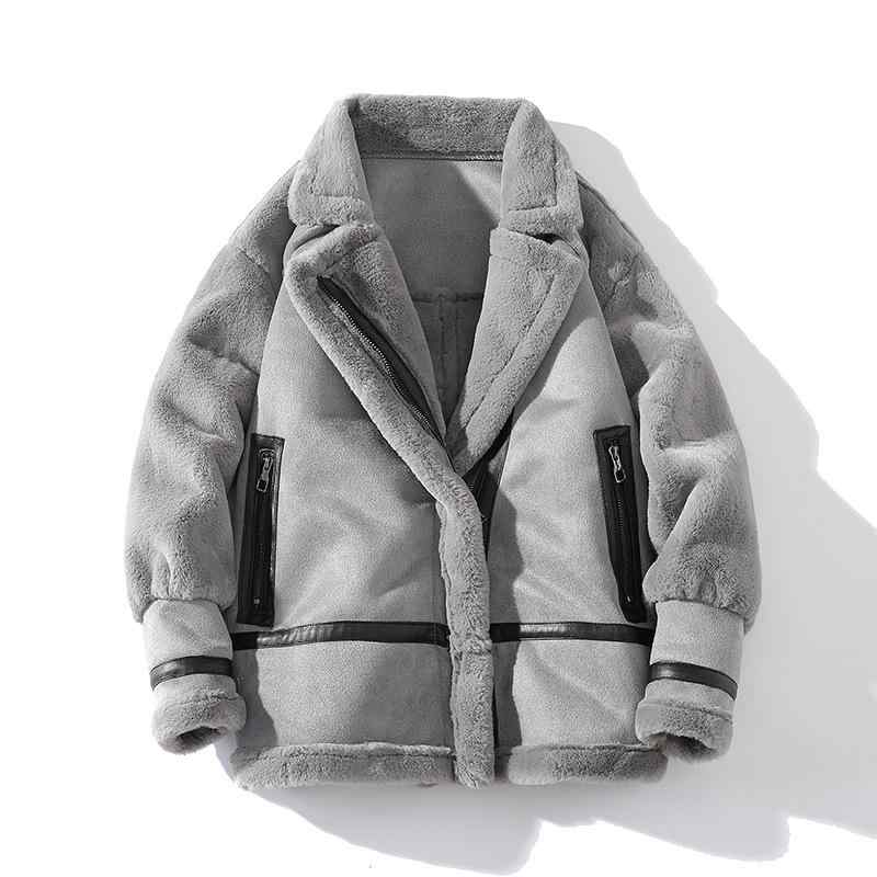 ジャケット メンズ 冬 フェイクムートン 裏ボア 厚手 暖かい 防寒 ライダースジャケット おしゃれ ゆったり カジュアル ビッグシルエット ブラウン