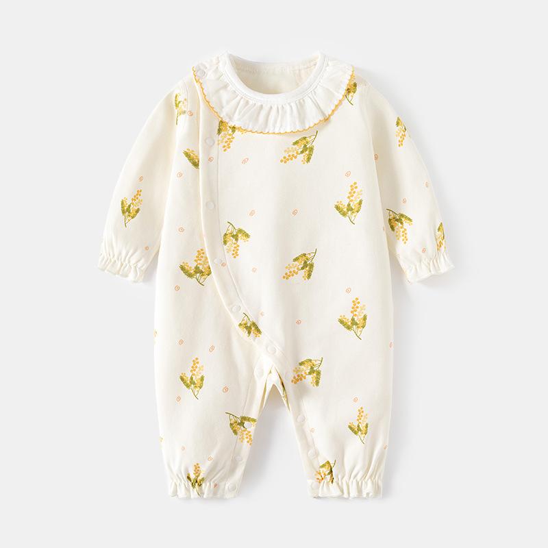 ロンパース ベビー 新生児 無縫製 縫い目なし コットン100% 純綿 長袖 前開き スナップボタン 春秋 男の子 女の子 男女兼用 カバーオール 敏感肌 赤ちゃん 幼児服