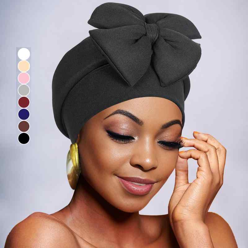 ターバン レディース 軽量 ソフトな肌触り 蝶結び 花柄 ポリエステル オールシーズン アフリカ風 イン..