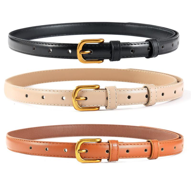 ベルト レディース 女性用 細身 スタイルアップ効果 華奢見え レトロ ヴィンテージ 合皮素材 ピンバックル おしゃれ トレンド 万能 シンプル ウエストマーク デニムパンツ カジュアルスタイル 通勤 オフィス 普段使い 春夏