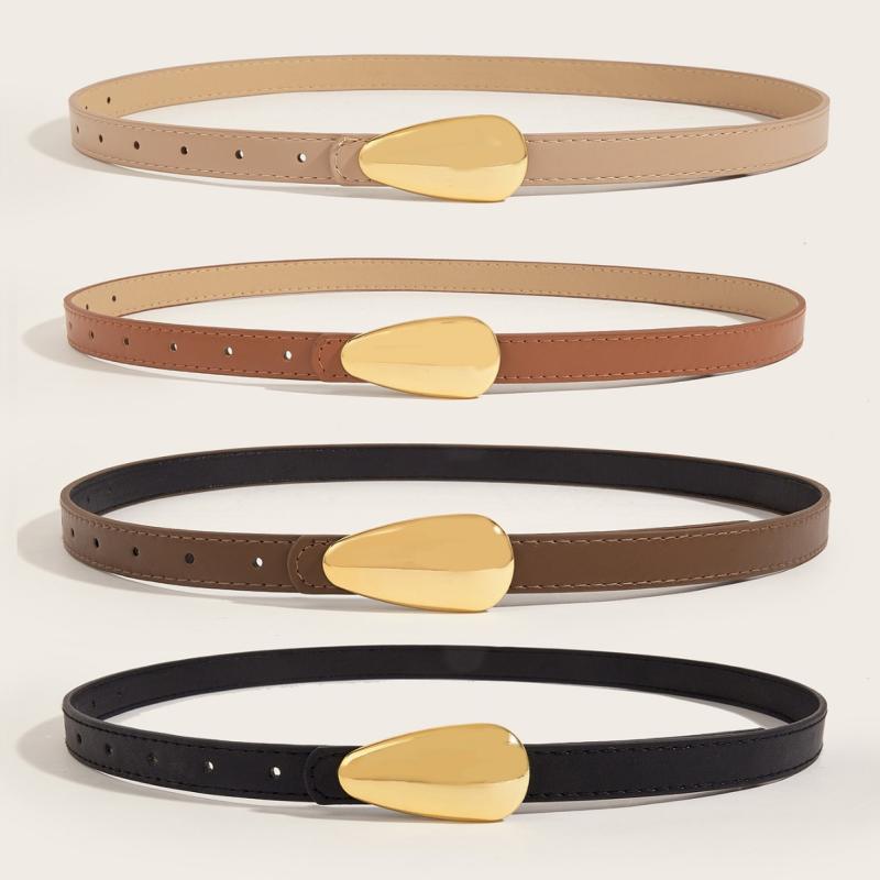 ベルト レディース PUレザー 細め ウエストベルト 合金バックル スナップボタン ダブルリング シンプル おしゃれ 装飾 SNS風 レトロ 万能 オールシーズン デニムパンツ スラックス 通勤用 電気メッキ加工