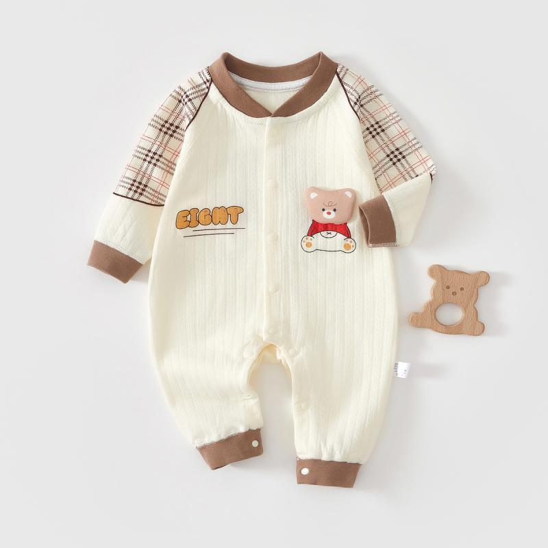 ベビー ロンパース 赤ちゃん 新生児 男女兼用 綿100% 肌に優しい 長袖 オールシーズン 前開き スナップ..