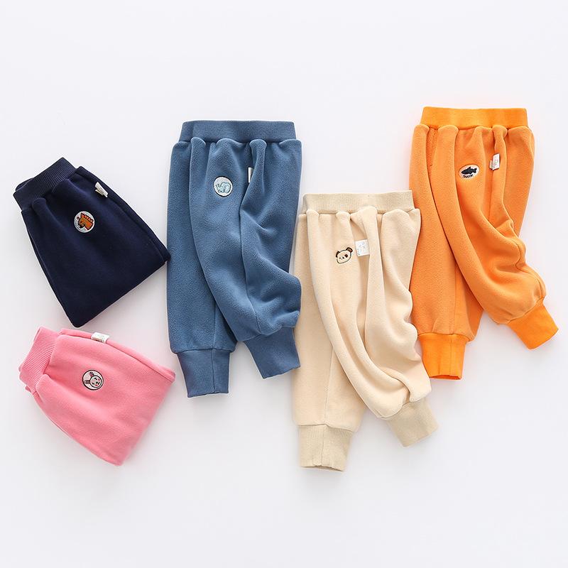 パンツ ベビー 男の子 幼児 裏起毛 厚手 ゆったり おむつ対応 秋冬 防寒 保温 暖かい フリース素材 ポ..