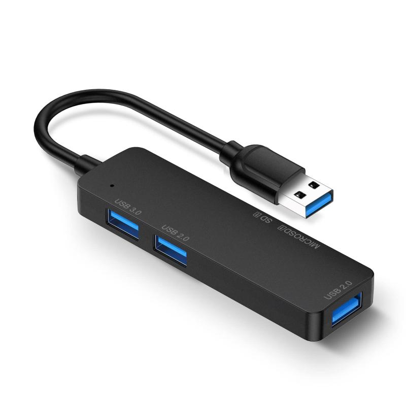 セキュアデポのUSB3.0 ハブ LUONOCAN 小型軽量 パソコン usbポート増設 アダプター コンパクト携帯性の高い ポート拡張HUB PS4/5対応｜アングル2