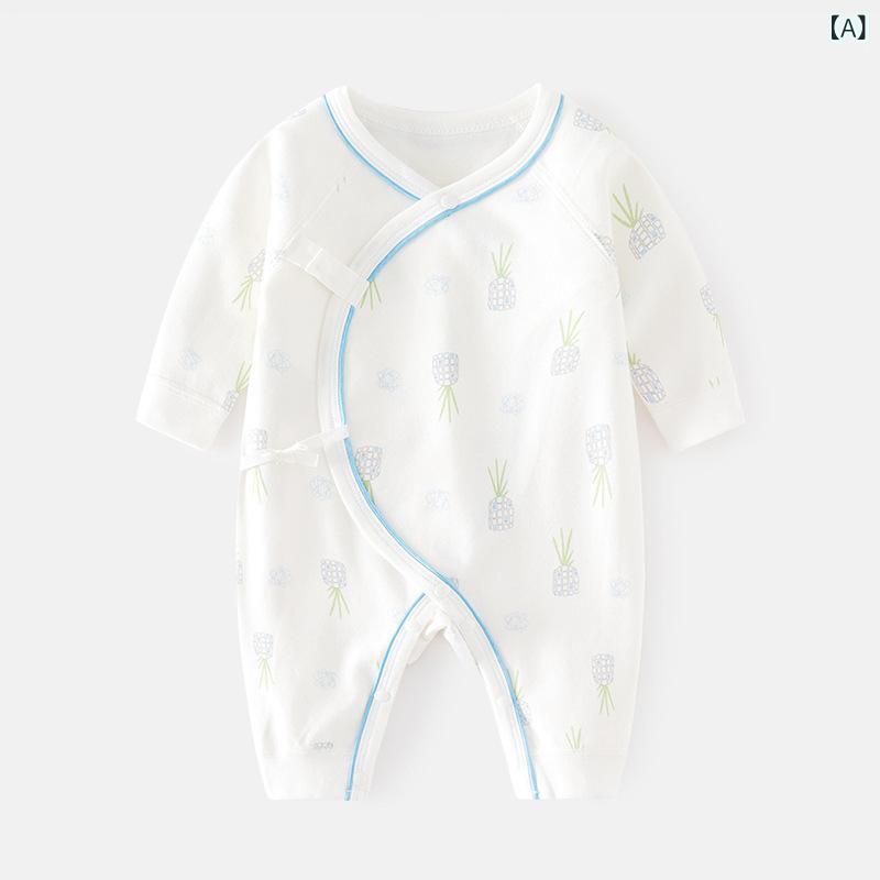 ロンパース ベビー 新生児 男女兼用 綿100% 安心素材 縫い目なし 肌に優しい 春秋 ...