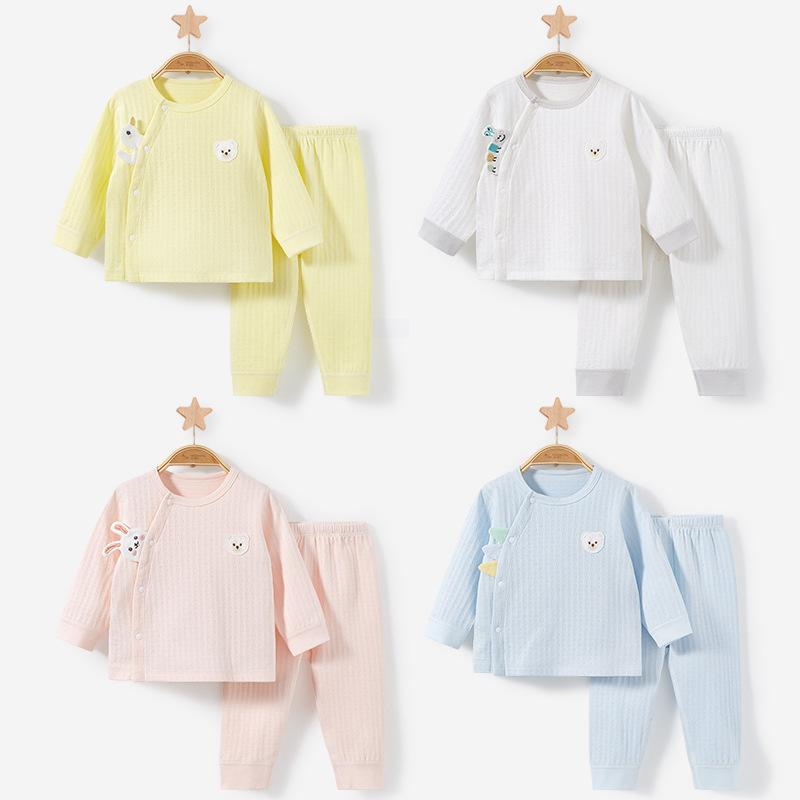 肌着 ベビー キッズ 子供 男女兼用 綿100% コットン 優しい肌触り 吸湿性 保温 あったか 春秋冬 インナーウェア 上下セット セパレート 部屋着 パジャマ ルームウェア 普段着 寝巻き
