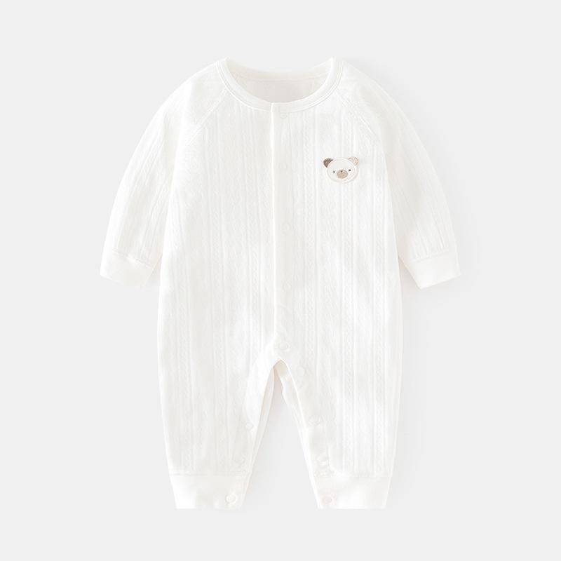 ロンパース ベビー 新生児 赤ちゃん 男女兼用 無縫製 綿100% 肌に優しい 長袖 春秋 カバーオール 幼児 子供 前開き スナップボタン プリント柄 安心安全 出産祝い ギフト