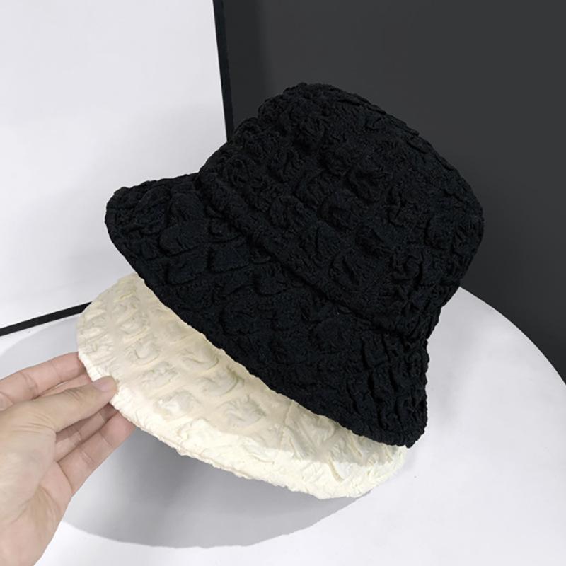 バケットハット レディース UVカット 通気性 薄手 サイズ調整可能 再生繊維 しわ加工 プリーツ 韓国風 おしゃれ 日よけ(4)