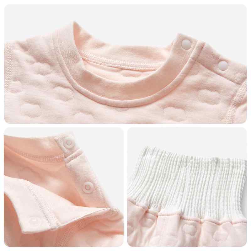 肌着セット ベビー キッズ 男の子 女の子 男女兼用 保温 あったか 薄手キルト 綿100% ハイウエスト 長..