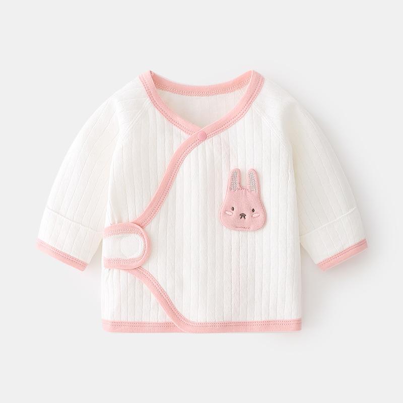 肌着 新生児 ベビー 男女兼用 A類安全 縫い目なし 綿100% コットン 柔らかい 前開き 和尚服 短肌着 コンビ肌着 パジャマ 春秋 かわいい..