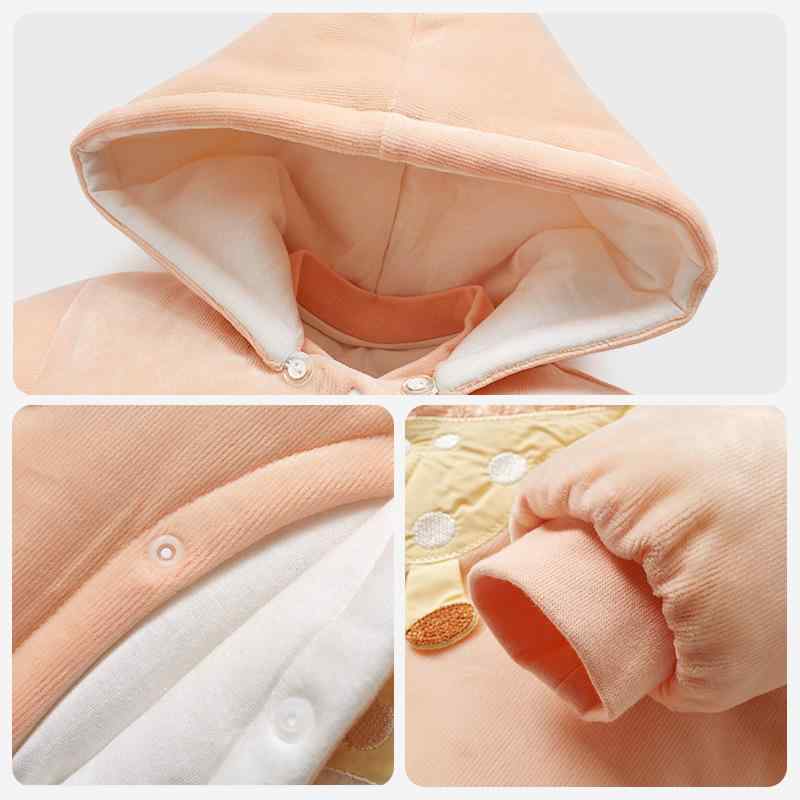 ロンパース ベビー 新生児 赤ちゃん 男の子 女の子 秋冬 中綿入り 厚手 あったか 保温 防寒 フード付き..