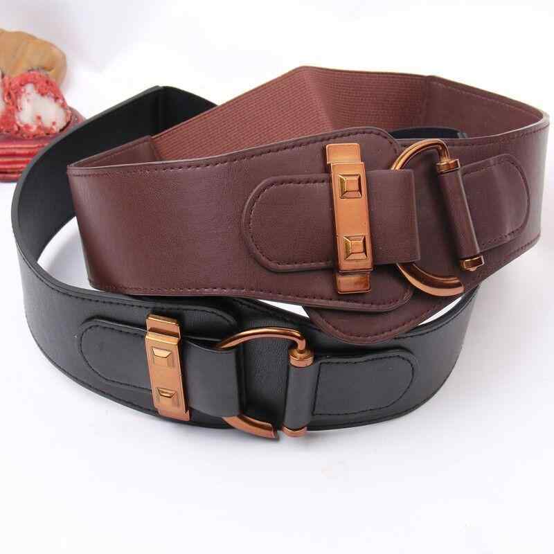 ウエストマークベルト レディース 女性用 伸縮性 ゴム フェイクレザー 合皮 無地 プレーン シングルループ ブラック 黒 カフェブラウン 茶色 オールシーズン 春夏秋冬(x2)