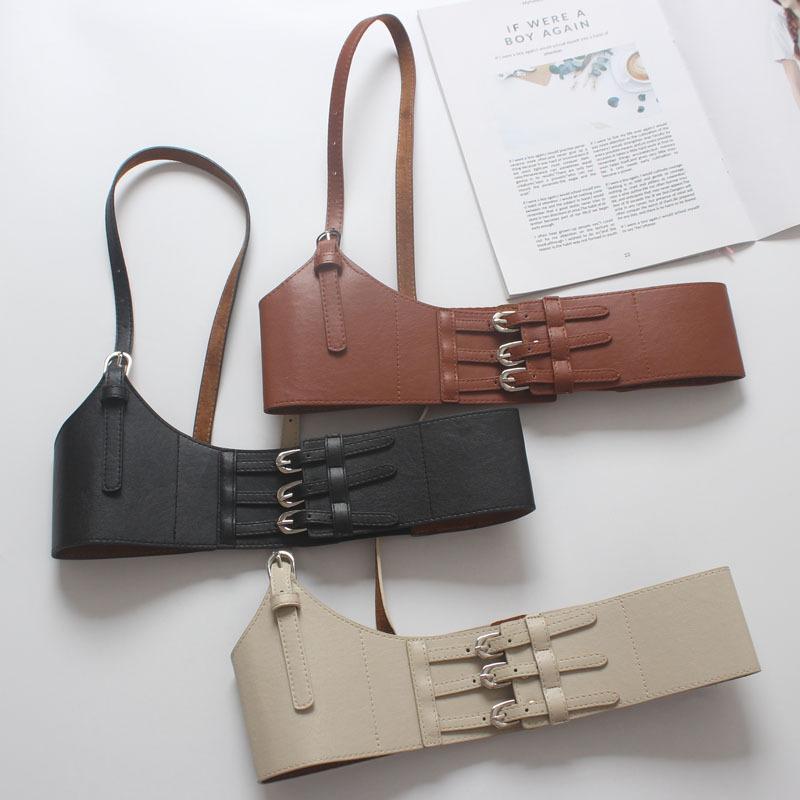 ベルト レディース ウエストマークベルト 欧米風 おしゃれ スタイルアップ 細見え効果 伸縮性 ストレッチ フェイクレザー ワイド サッシュベルト カジュアル きれいめ オールシーズン 着回し ブラック