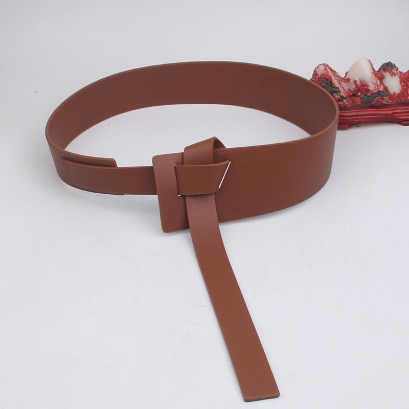 ベルト レディース 幅広ベルト フェイクレザー ダブルバックル レトロ ヴィンテージ 万能 シンプル ダウンジャケット ワンピース ドレス用 オフィス 通勤 カジュアル 赤 黒 茶色 カーキ 女性用(x2)