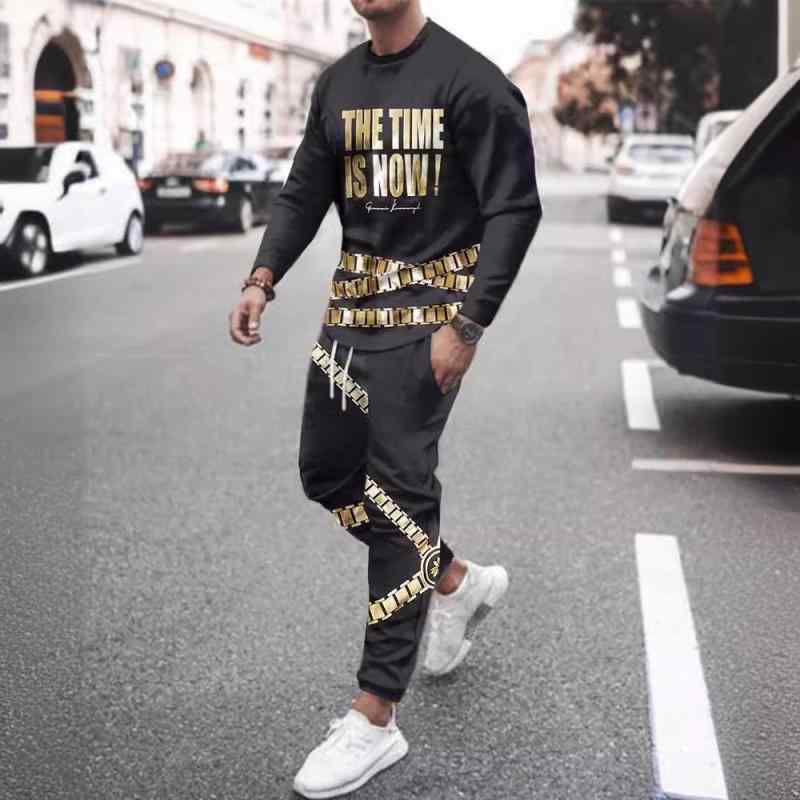 セットアップ メンズ 欧米風 3Dデジタルプリント クルーネック スウェット トレーナー カジュアル トレ..