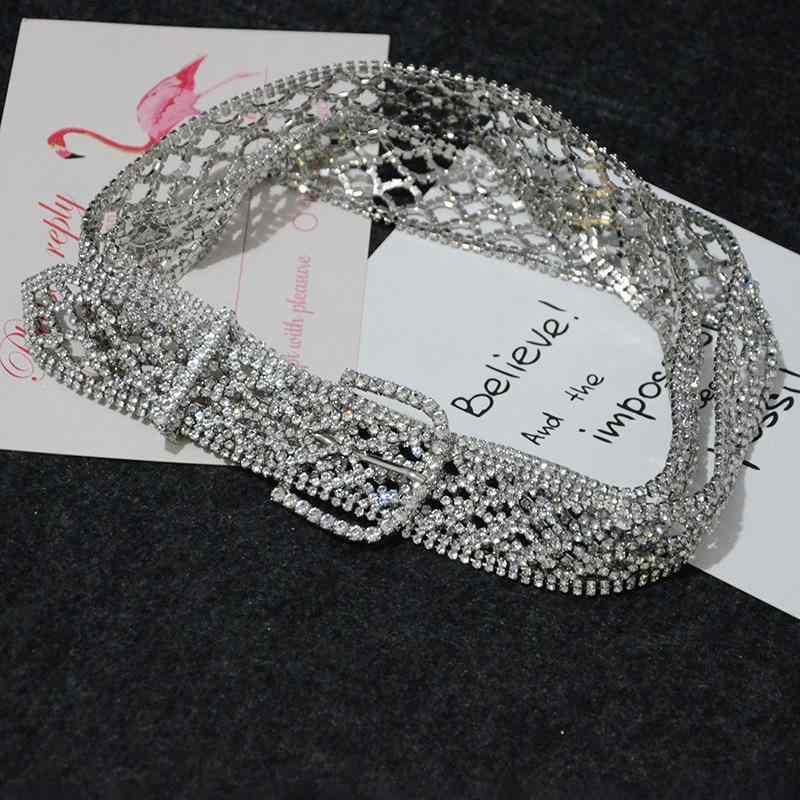 ベルト レディース 欧米スタイル 高級感 ラインストーン クリスタル シルバー ウエストチェーン ブライダル ウェディング パーティー ..