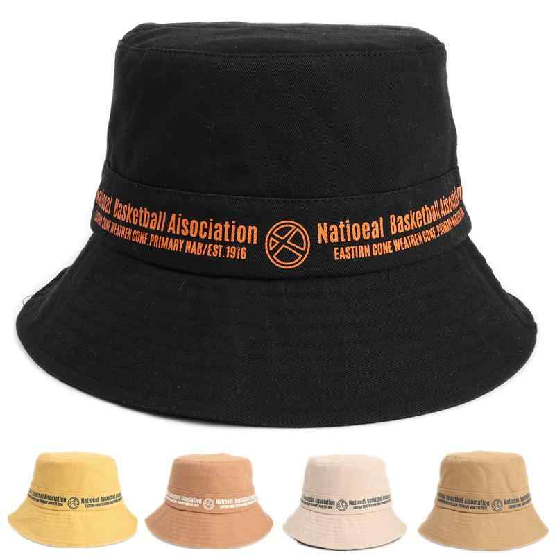 バケットハット レディース メンズ UVカット 日よけ 通気性 薄手 小顔効果 春夏 綿 コットン 平天 ショートブリム 英字ロゴ レトロカジュアル(4)