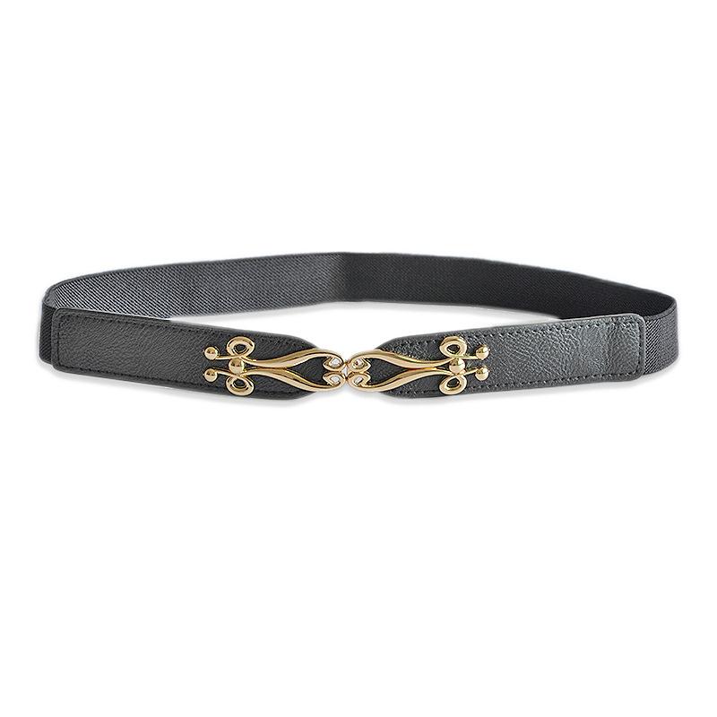 ベルト レディース 韓国ファッション トレンド おしゃれ 伸縮性 ストレッチ 細ベルト レトロ シンプル ..