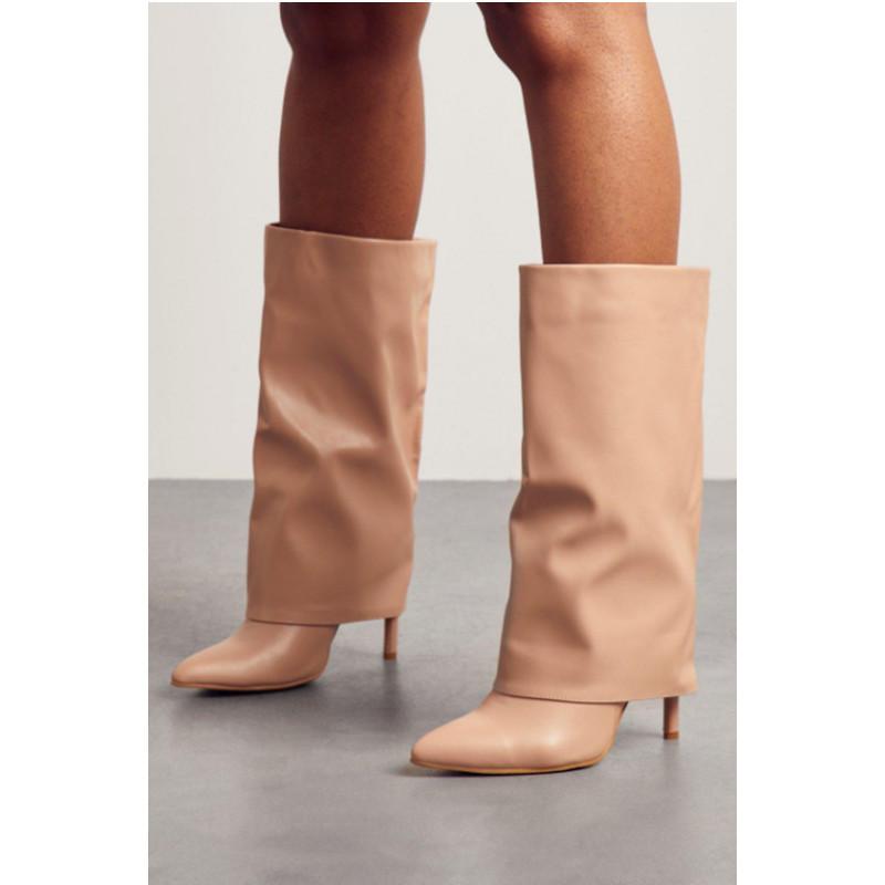 ニーハイブーツ レディース 女性用 秋冬 ポインテッドトゥ スティレット細ヒール 超高ハイヒール プルオン ファッション エレガント 大きいサイズ 脚長効果