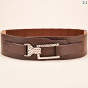 ベルト レディース 伸縮ゴム 幅広 ウエストマーク PUレザー アシンメトリーデザイン 幾何学模様 ワンピース コート ダウンジャケット用 個性派 ファッション小物 オールシーズン アクセント(x2)