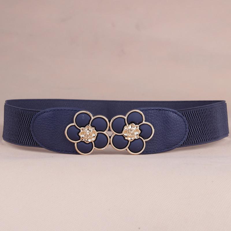 ウエストマーク ベルト レディース ゴム 伸縮性 秋冬 花柄 装飾 おしゃれ カジュアル フェイクレザー 合皮 太め 細見え ワンピース ブラウス ドレス アクセント ファッション小物