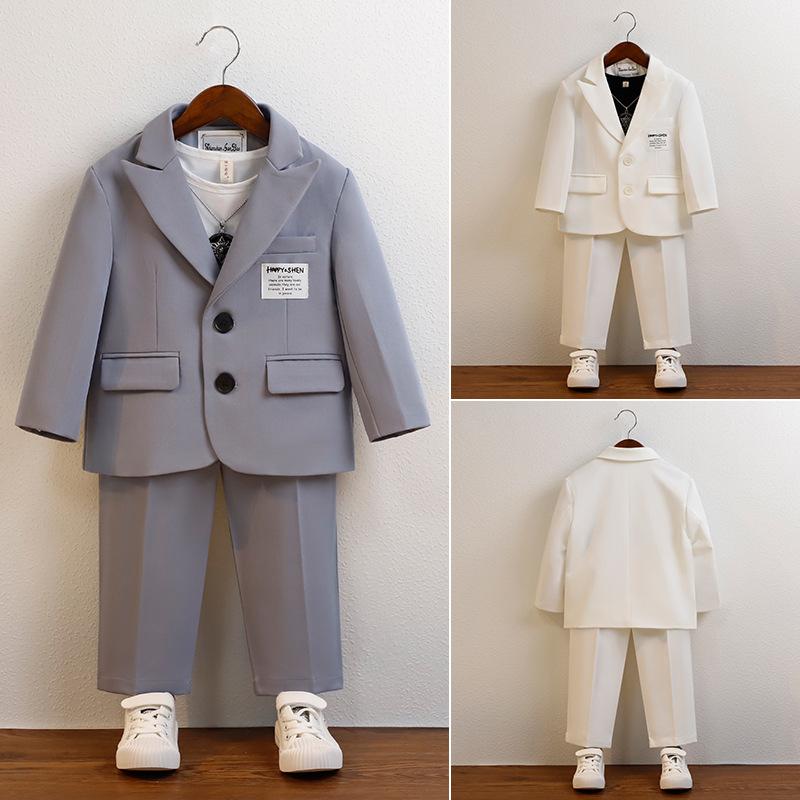 キッズ 男の子 スーツ ジャケット フォーマル 礼服 カジュアル 韓国風 おしゃれ かっこいい 柔らかい 無地 シングルブレスト 春秋 発表会 舞台 記念撮影 ...