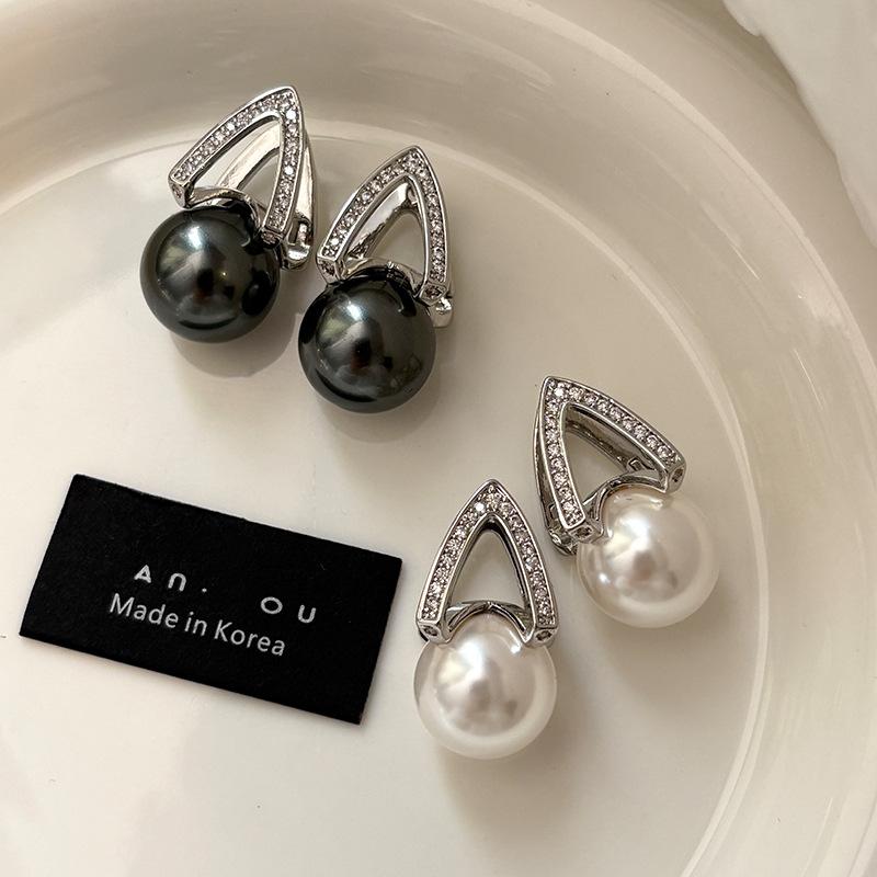 ピアス イヤリング レディース 女性用 オーロラパール グレー ホワイト 高品質 上品 華奢 エレガント ..