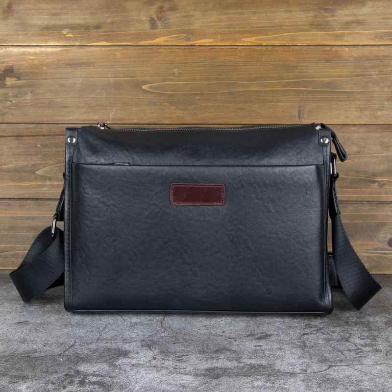 ショルダーバッグ メンズ 男性用 本革 牛革 大容量 斜め掛け ワンショルダー 10インチPC対応 耐摩耗性 丈夫 カジュアル ファッション 通勤 通学 デイリーユース 普段使い 植物タンニン鞣し 黒 ブラック