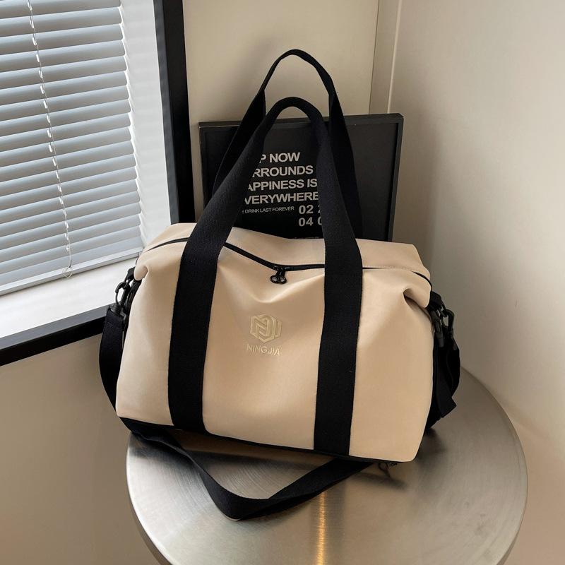 バッグ ユニセックス 男女兼用 乾湿分離 大容量 通気性 収納可能 帆布 キャンバス 出張 旅行 機内持ち..