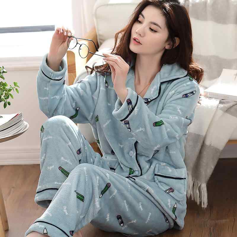 パジャマ レディース 秋冬 長袖 サンゴフリース フランネル 厚手 暖かい もこもこ 前開き 大きいサイズ ゆったり ルームウェア 長ズボン 部屋着 上下セット プリント柄 ミセス ナイトウェア