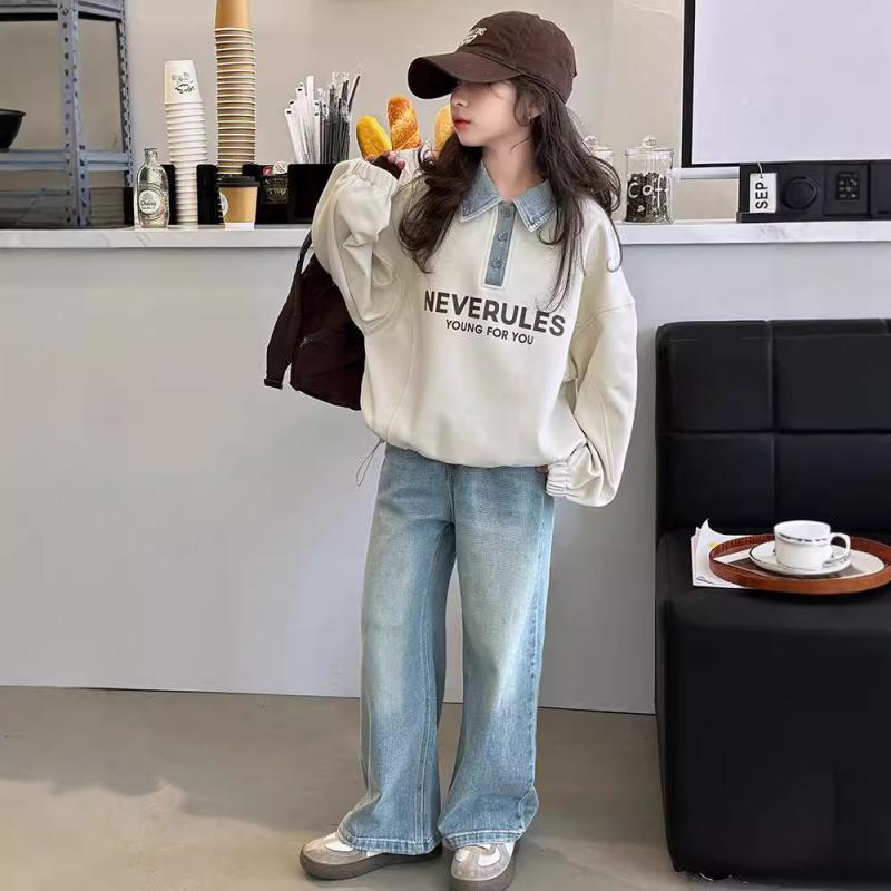 トレーナー ガールズ ジュニア 女の子 春秋 長袖 プルオーバー フードなし おしゃれ 綿素材 柔らかい肌..