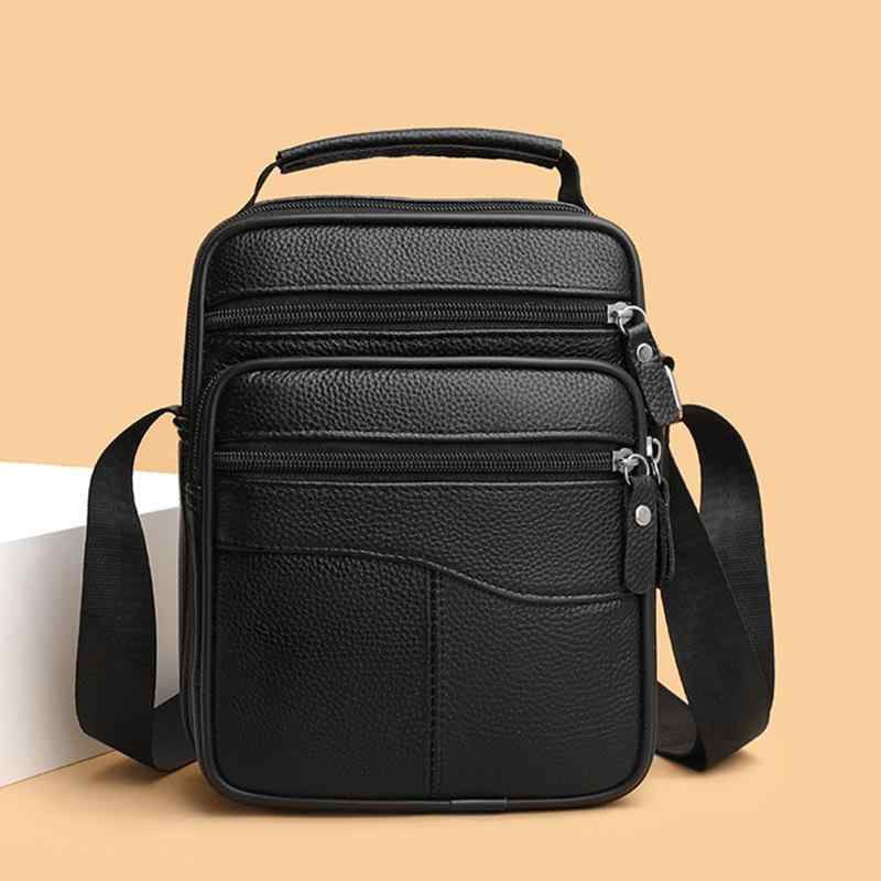 ショルダーバッグ メンズ 本革 牛革 大容量 防水 耐摩耗性 ビジネス カジュアル 通勤用 普段使い ワンショルダー 斜めがけ ボディバッグ 鞄 13インチPC対応 ブラック 無地