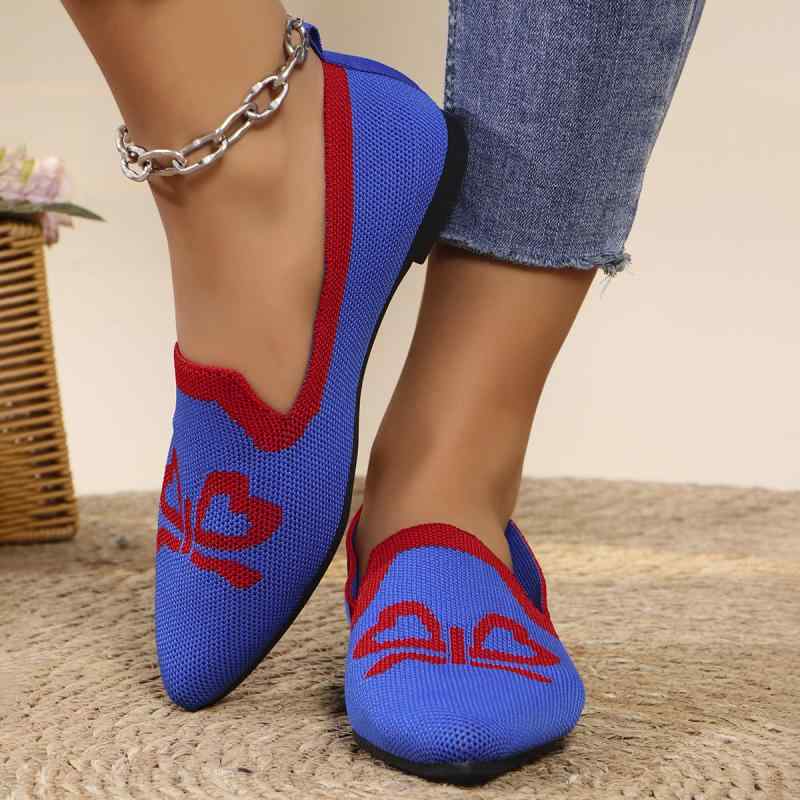 スリッポン レディース 女性用 通気性 軽量 メッシュ素材 脱ぎ履き楽々 ポインテッドトゥ 浅履き 普段使い デイリーユース 大きいサイズ対応 春夏秋 欧米風 フラットシューズ