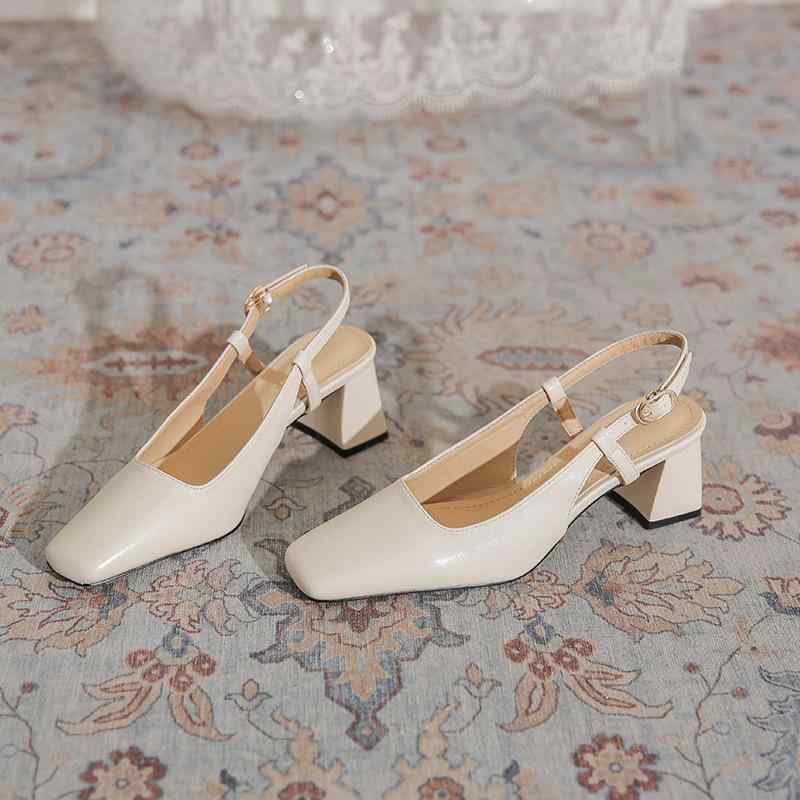 サンダル レディース スクエアトゥ バックストラップ 無地 シンプル フレンチエレガンス 上品 きれいめ..