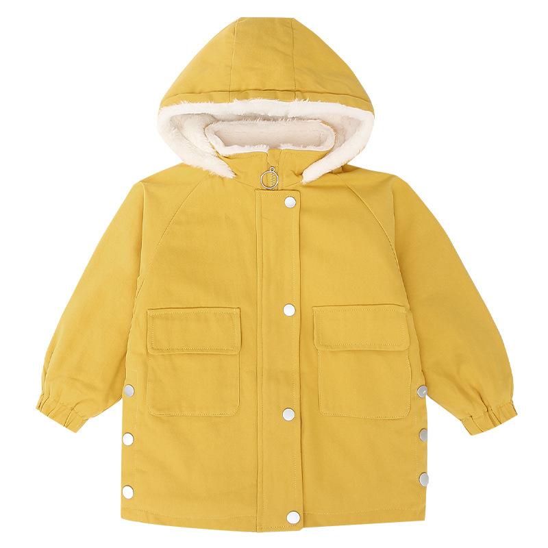 アウター ガールズ ジュニア 冬服 厚手 裏ボア 保温 中綿ジャケット パーカーコート フード付き 暖かい ソフトタッチ カジュアル 無地 シンプル ジップアッ...