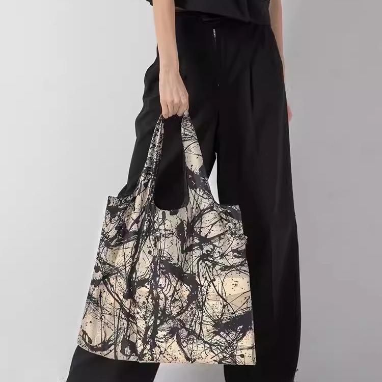 エコバッグ 折りたたみ 軽量 大容量 美術館 名画 プリント フレンチテイスト おしゃれ ナイロン製 トー..