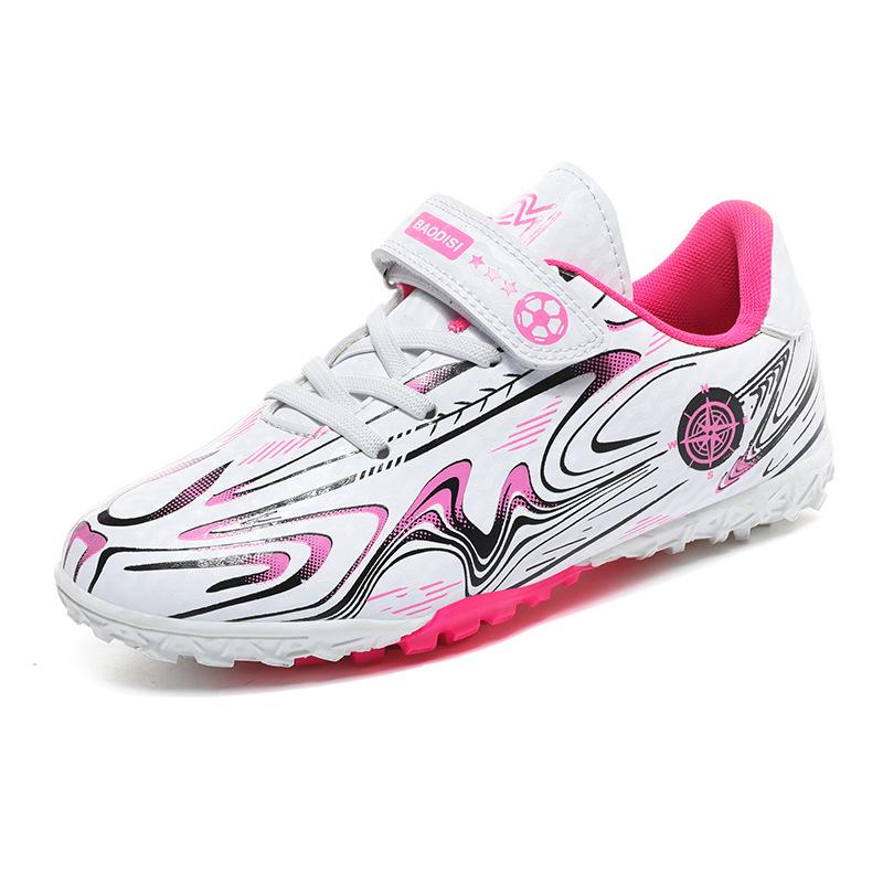 サッカーシューズ キッズ ジュニア 小中学生 男女兼用 マジックテープ式 ローカット 合皮アッパー 耐摩耗性 通学 練習 トレーニング 長スパイク トレシュー 春夏秋