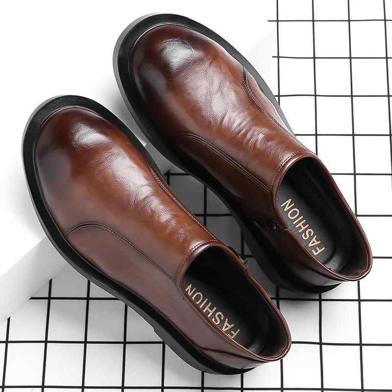 ビジネスシューズ メンズ スリッポン 二層牛革 ソフト 通気性 快適な履き心地 滑り止め 耐摩耗性 レトロ クラシックデザイン 万能 通勤 オフィス ビジネススタイル 紳士靴 ブラック ブラウン