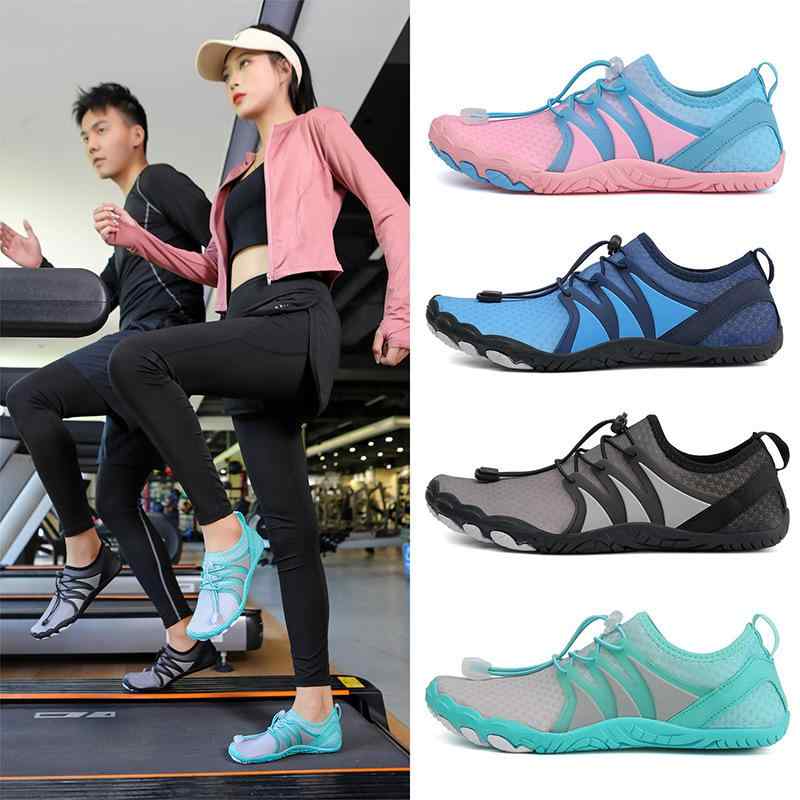 滑り止め 衝撃吸収 通気性 軽量 フィットネスシューズ ウォーターシューズ メンズ レディース 室内 ジ..