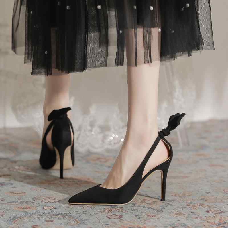 ハイヒール レディース 黒 ブラック ポインテッドトゥ 細ヒール スエード調 超高ヒール エレガント オフィス フォーマル 通勤 デイリーユース 春夏秋 パンプ...