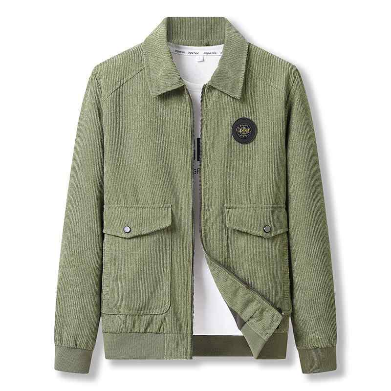 ジャケット メンズ 秋冬 保温 耐摩耗 ノーアイロン 薄手 コーデュロイ スタンドカラー 無地 ゆったり カジュアル レトロ フラップポケット付き ポリエステル素材 普段使い 黒 グレー カーキ